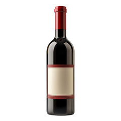 Red Wine Bottle Blank Label Elegant Design,