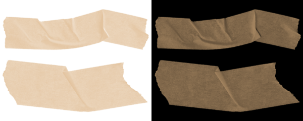 Sticky Tape Design Elements in Paper-Style Texture With a Handmade Look for Creative Digital Use Isolated on a Transparent or White Background