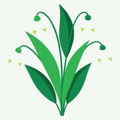 green leaves on white background