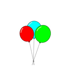 Set of colorful baloons red, green, and blue.