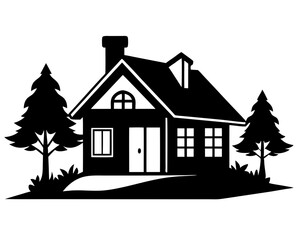 Home Silhouette Vector & Cozy House Icon SVG