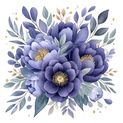 A beautiful bouquet of purple peonies surrounded by delicate greenery, perfect for adding a touch of elegance to any design or project.