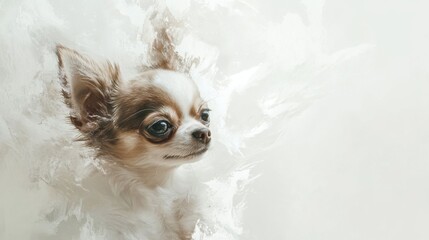 Small chihuahuas white background. Generative AI