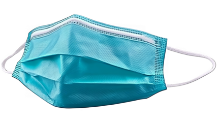 Isolated Blue Surgical Mask Illustration With Transparent Background