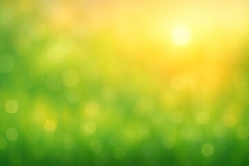 Fototapeta premium Peaceful sunrise with vibrant bokeh lights and soft focus, capturing a dreamy natural landscape in warm golden tones. Ideal for backgrounds, wellness, nature, and inspiration themes.