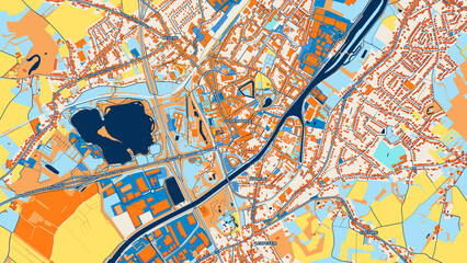 Colorful Oudenaarde Street Map with Labels and Buildings