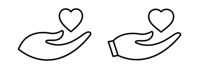 Heart on hand icon vector illustration