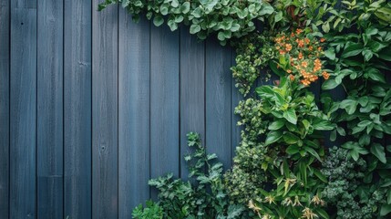 Urban garden wooden wall. Generative AI