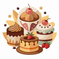 vector illustration of a cake