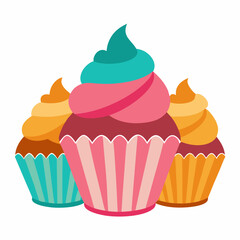 cupcake with cream and cherry