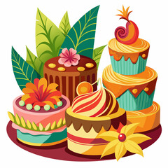 cupcake with flowers