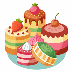 set of cakes