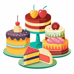 vector illustration of a cake