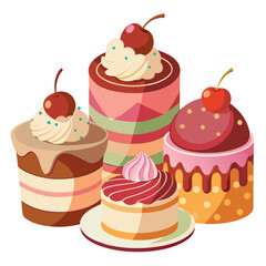 vector illustration of a cake
