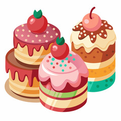 vector illustration of cakes