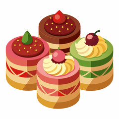seamless pattern with cakes
