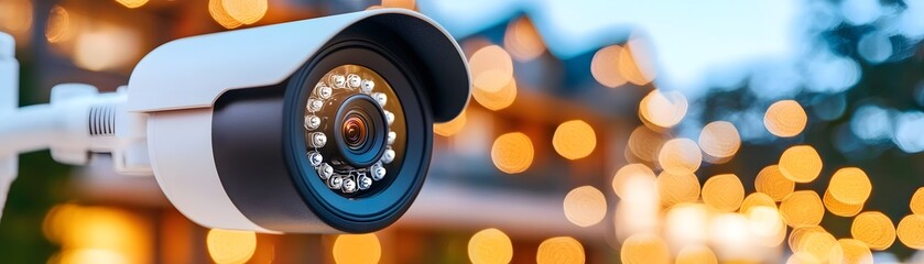 Smart lock and camera system enhances home internet security modern residence image urban environment close-up view innovation