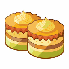 vector illustration of a cake with cream