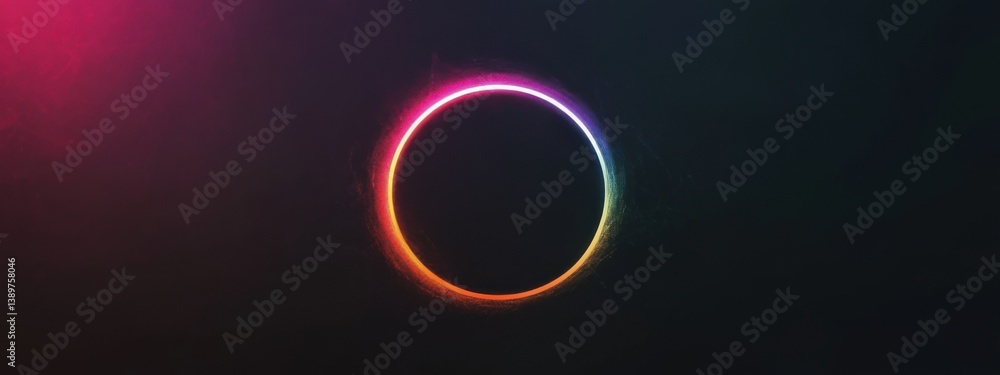 Poster vibrant circular glow against a dark background creating a mesmerizing visual effect