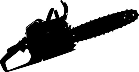 Fototapeta premium A black and white silhouette of a chainsaw 