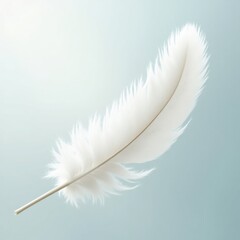 Obraz premium A single fluffy white feather, delicate and detailed, soft lighting