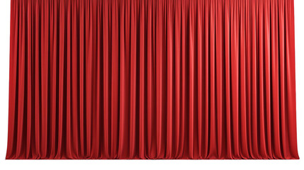 Red Curtain Illustration Isolated On Black Background For Stage Presentation