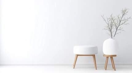 Minimalist modern living room scene