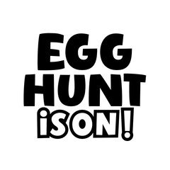 High Contrast Black Easter Sticker with Bold Block Text