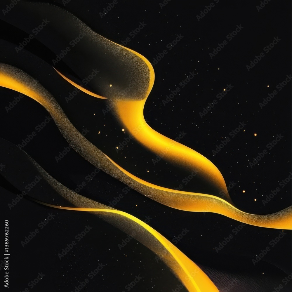 Aufkleber elegant flowing golden patterns against a dark background create an artistic visual experience in co
