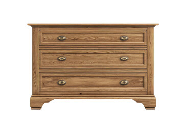 Elegant three drawer oak chest rustic charm detailed wood grain classic design warm tones studio