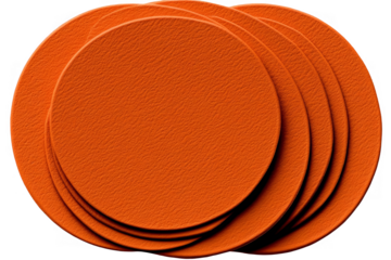 Orange Circular Disks Isolated Background Abstract Illustration
