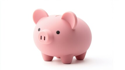Obraz premium Cute Pink Piggy Bank with Tiny Ears
