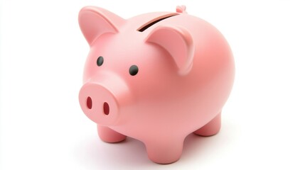 Obraz premium Soft Matte Pink Piggy Bank for Savings and Finance