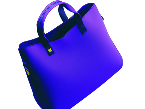 Purple Tote Bag Isolated on Transparent Background Fashion Illustration