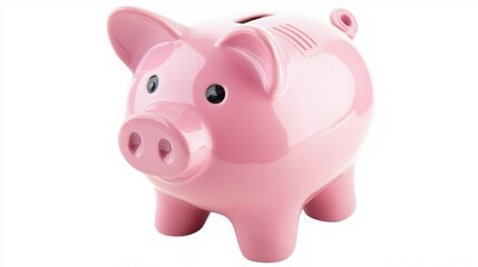 Cute Pink Piggy Bank with Tiny Black Eyes