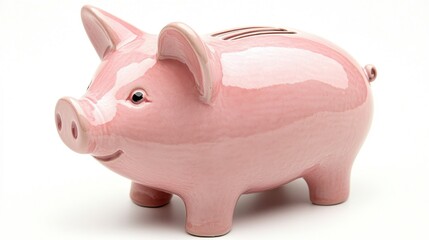 Obraz premium Soft Pink Piggy Bank for Saving Coins and Change