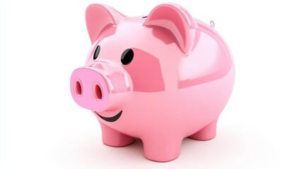 Charming Pink Piggy Bank with Friendly Expression