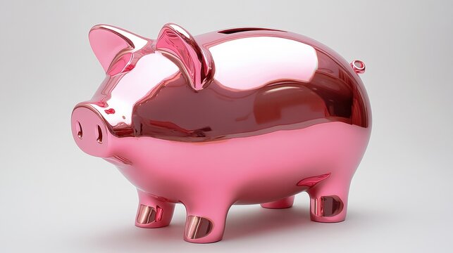 Glimmering Pink Piggy Bank with Round Body Design