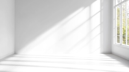 Obraz premium Empty white room with sunlight