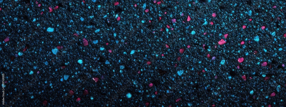 Poster colorful sand texture with shimmering particles in a dark background creating an abstract visual eff