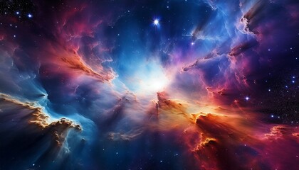 Space scene with stars in the galaxy Panorama Universe