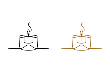 Candle holder line art vector illustration.