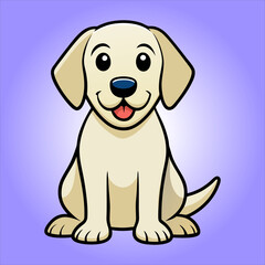 Cute  Labrador Sitting Cartoon