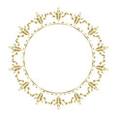 Damask Round Wreath gold circular round ornament floral Abstract pattern, Classical Victorian traditional style, illustration Vintage Design, Golden frames, Mandala, Antique, Moroccan frame