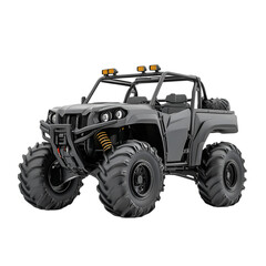 Naklejka premium Powerful Black Off-Road Vehicle Huge Tires Adventure Ready,