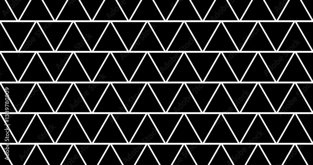 Aufkleber triangle pattern. seamless vector background. black and white geometric texture.