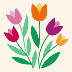 vector illustration of tulips