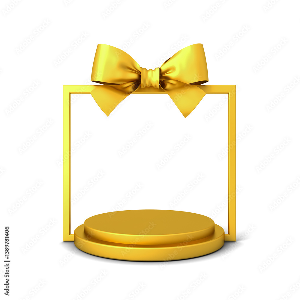 Aufkleber blank premium and luxury gold present box product display mockup podium or gold gift box frame showc