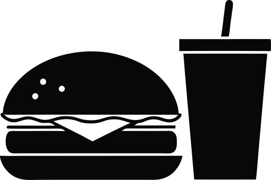 recommend clip art:  burger and drink silhouette vector,Fast Food clip art