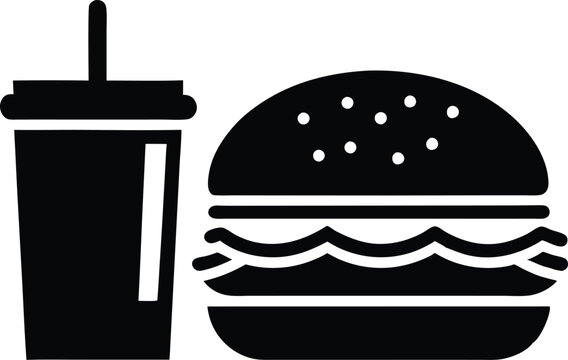recommend clip art:  burger and drink silhouette vector,Fast Food clip art